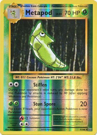 Metapod 4/108 XY Evolutions Reverse Holo Uncommon Pokemon Card TCG – Kawaii Collector