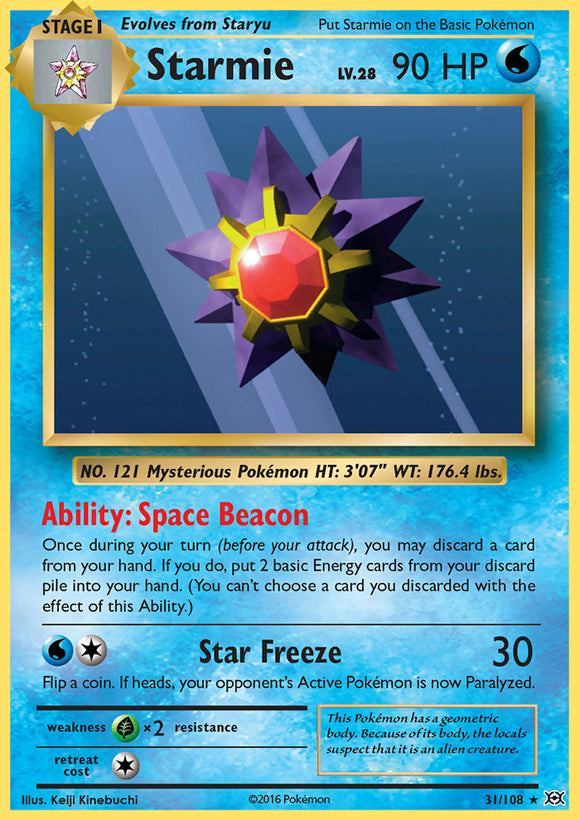 Starmie 31/108 XY Evolutions Rare Pokemon Card TCG