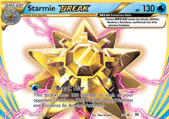 Starmie Break 32/108 XY Evolutions Holo Rare Pokemon Card TCG