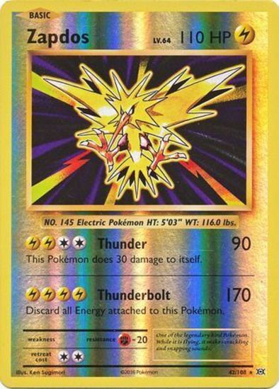 Zapdos 42/108 XY Evolutions Reverse Holo Rare Pokemon Card TCG Kawaii Collector Zapdos 42/108 XY Evolutions Reverse Holo Rare Pokemon Card TCG Kawaii Collector