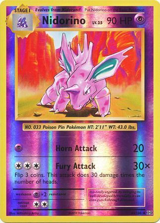Nidorino 44/108 XY Evolutions Reverse Holo Uncommon Pokemon Card TCG