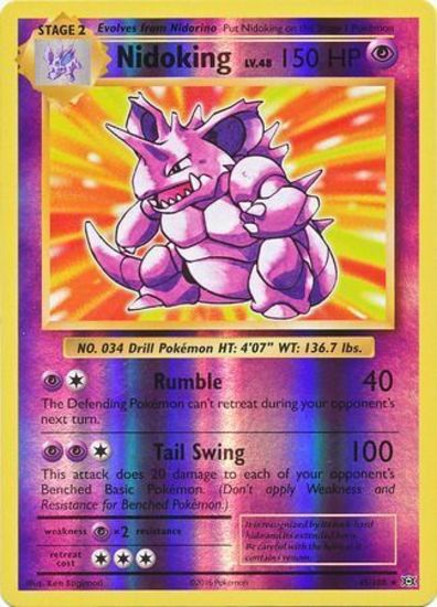 Nidoking 45/108 XY Evolutions Reverse Holo Rare Pokemon Card TCG