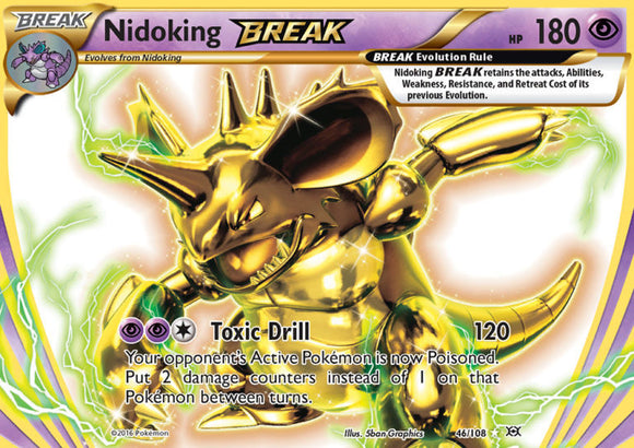 Nidoking Break 46/108 XY Evolutions Holo Rare Pokemon Card TCG
