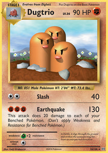 Dugtrio 56/108 XY Evolutions Rare Pokemon Card TCG