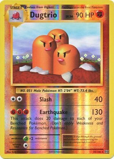 Dugtrio 56/108 XY Evolutions Reverse Holo Rare Pokemon Card TCG
