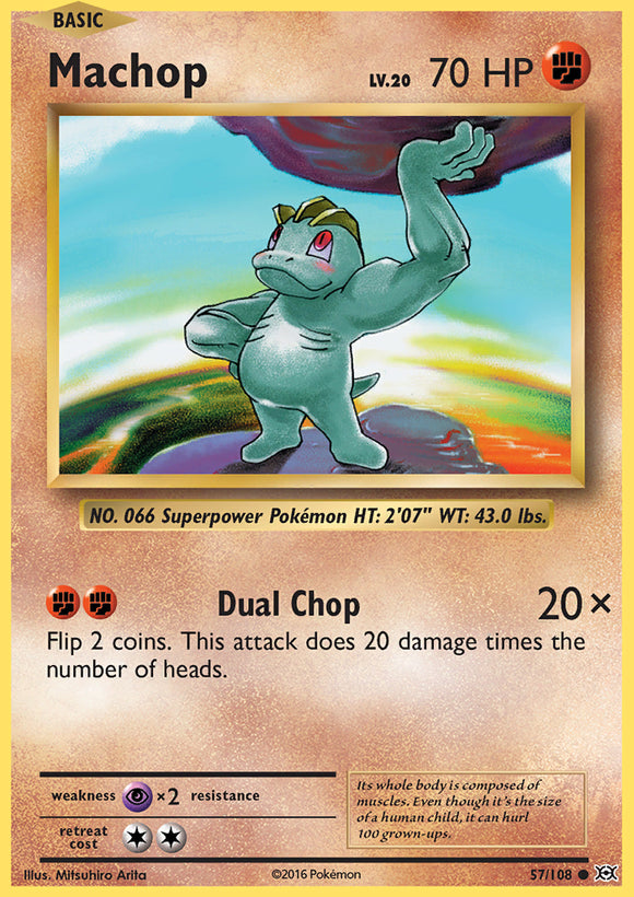 Machop 57/108 XY Evolutions Common Pokemon Card TCG