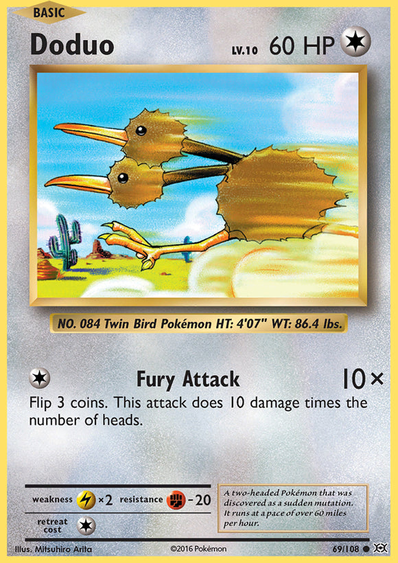 Doduo 69/108 XY Evolutions Common Pokemon Card TCG