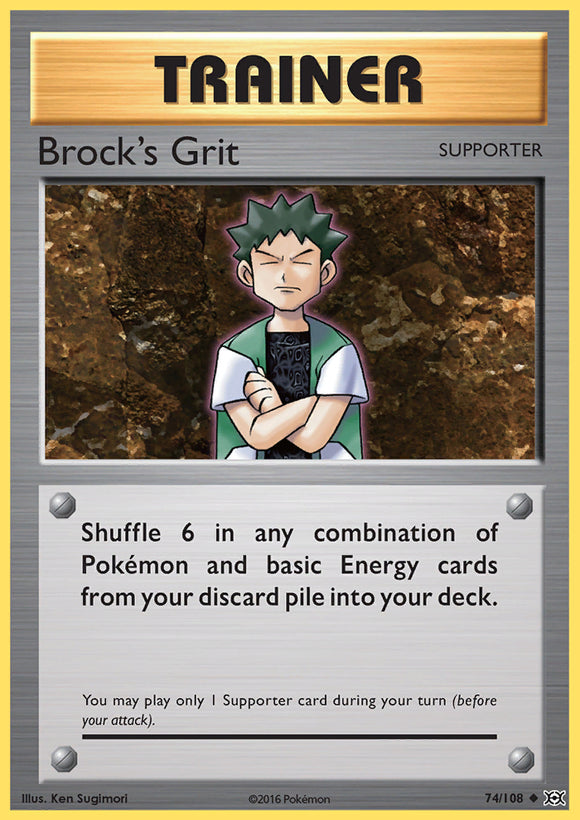 Brock's Grit 74/108 XY Evolutions Uncommon Trainer Pokemon Card TCG