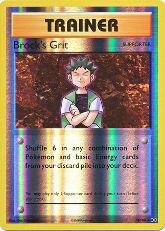 Brock's Grit 74/108 XY Evolutions Reverse Holo Uncommon Trainer Pokemon Card TCG