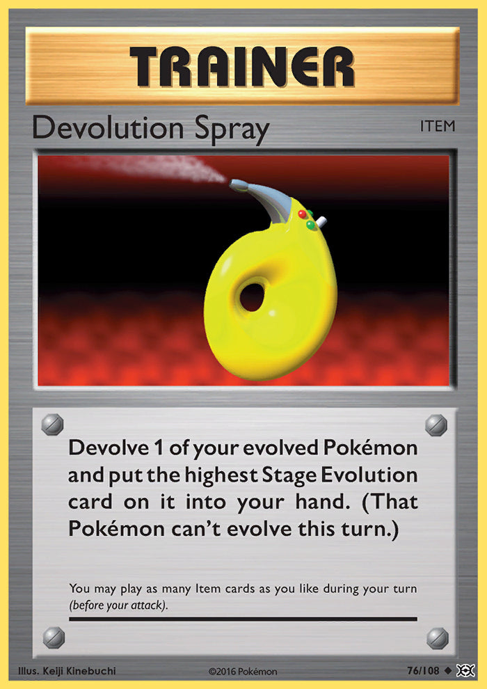 Devolution Spray 76/108 XY Evolutions Uncommon Trainer Pokemon Card TC ...