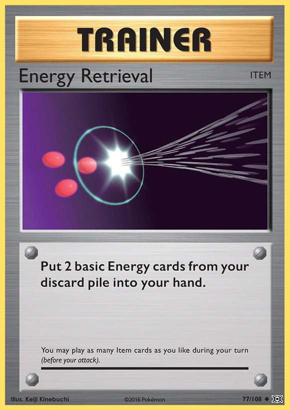 Energy Retrieval 77/108 XY Evolutions Uncommon Trainer Pokemon Card TCG