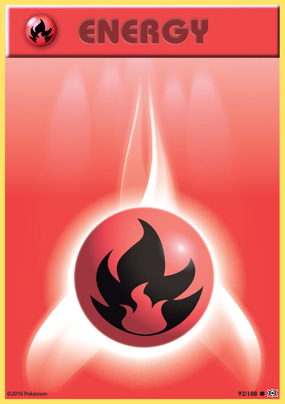 Fire Energy 92/108 XY Evolutions Pokemon Card TCG