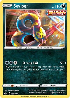 Seviper 102/198 SWSH Chilling Reign Rare Pokemon Card TCG Near Mint