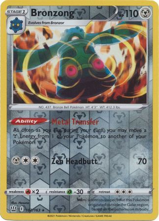 Bronzong 102/163 SWSH Battle Styles Reverse Holo Rare Pokemon Card TCG