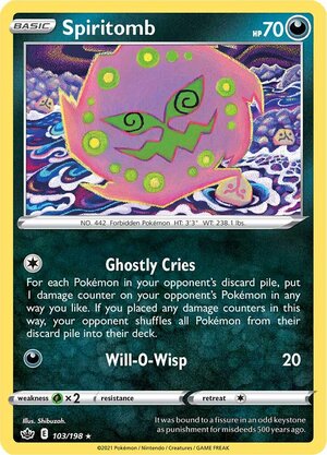 Spiritomb 103/198 SWSH Chilling Reign Rare Pokemon Card TCG Near Mint