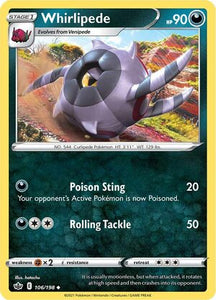 Whirlipede 106/198 SWSH Chilling Reign Uncommon Pokemon Card TCG Near Mint