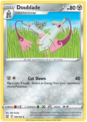 Doublade 106/163 SWSH Battle Styles Uncommon Pokemon Card TCG