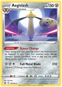 Aegislash 107/163 SWSH Battle Styles Holo Rare Pokemon Card TCG