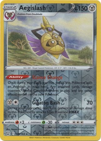 Aegislash 108/163 SWSH Battle Styles Reverse Holo Rare Pokemon Card TCG