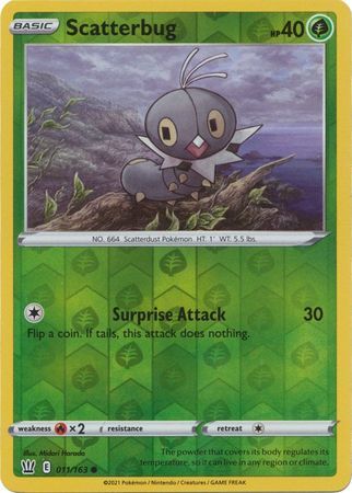 Scatterbug 11/163 SWSH Battle Styles Reverse Holo Common Pokemon Card TCG