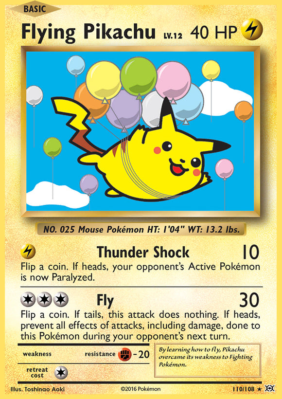 Flying Pikachu 110/108 XY Evolutions Secret Rare Pokemon Card TCG