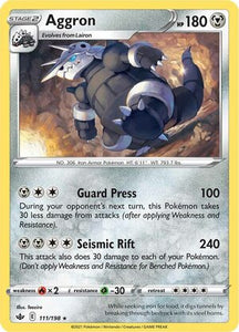 Aggron 111/198 SWSH Chilling Reign Rare Pokemon Card TCG Near Mint