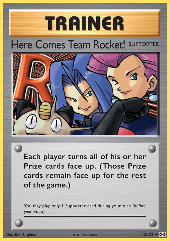 Here Comes Team Rocket! 113/108 XY Evolutions Secret Rare Pokemon Card TCG
