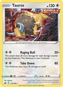 Tauros 115/198 SWSH Chilling Reign Holo Rare Pokemon Card TCG Near Mint