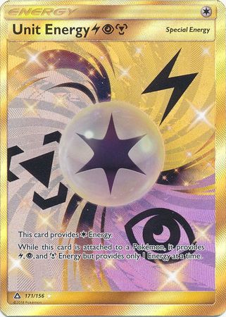 Unit Energy 171/156 SM Ultra Prism Gold Holo Secret Rare Full Art Pokemon Card TCG