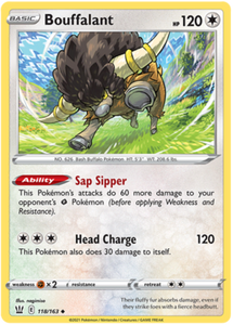 Bouffalant 118/163 SWSH Battle Styles Uncommon Pokemon Card TCG