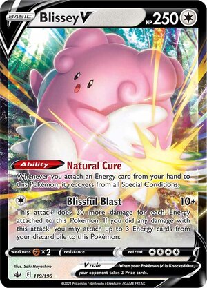 Blissey V 119/198 SWSH Chilling Reign Ultra Rare Pokemon Card TCG Near Mint