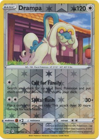 Drampa 119/163 SWSH Battle Styles Reverse Holo Rare Pokemon Card TCG
