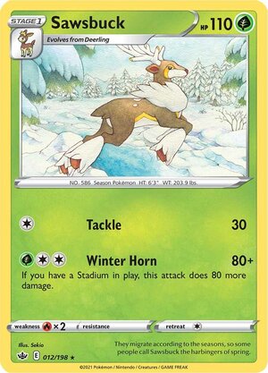 Sawsbuck 12/198 SWSH Chilling Reign Rare Pokemon Card TCG Near Mint