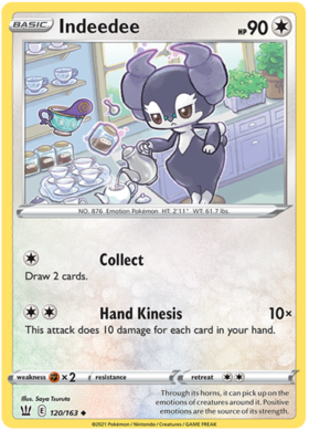 Indeedee 120/163 SWSH Battle Styles Uncommon Pokemon Card TCG