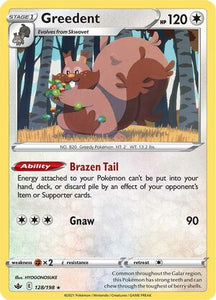 Greedent 128/198 SWSH Chilling Reign Holo Rare Pokemon Card TCG Near Mint