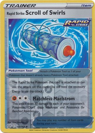 Rapid Strike Scroll of Swirls 131/163 SWSH Battle Styles Reverse Holo Uncommon Pokemon Card TCG