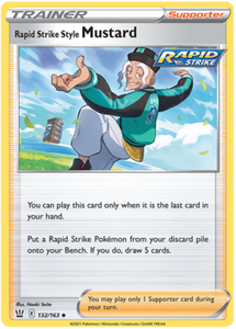 Rapid Strike Style Mustard 132/163 SWSH Battle Styles Uncommon Pokemon Card TCG