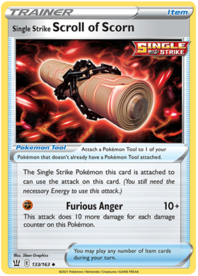 Single Strike Scroll of Scorn 133/163 SWSH Battle Styles Uncommon Pokemon Card TCG