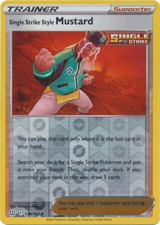 Single Strike Style Mustard 134/163 SWSH Battle Styles Reverse Holo Uncommon Pokemon Card TCG
