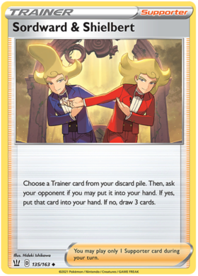 Sordward & Shielbert 135/163 SWSH Battle Styles Uncommon Pokemon Card TCG