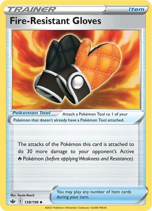 Fire Resistant Gloves 138/198 SWSH Chilling Reign Uncommon Pokemon Card TCG Near Mint