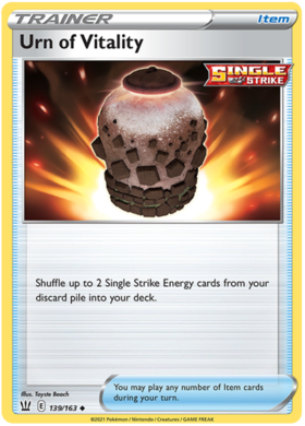 Urn of Vitality 139/163 SWSH Battle Styles Uncommon Pokemon Card TCG