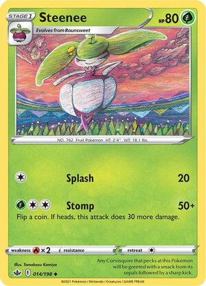 Stenee 14/198 SWSH Chilling Reign Uncommon Pokemon Card TCG Near Mint