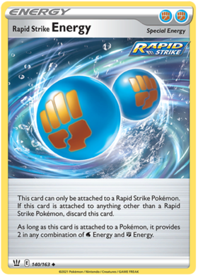 Rapid Strike Energy 140/163 SWSH Battle Styles Uncommon Pokemon Card TCG