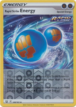 Rapid Strike Energy 140/163 SWSH Battle Styles Reverse Holo Uncommon Pokemon Card TCG
