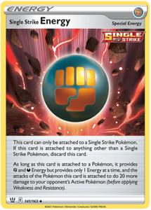 Single Strike Energy 141/163 SWSH Battle Styles Uncommon Pokemon Card TCG