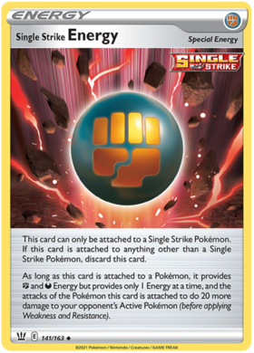 Single Strike Energy 141/163 SWSH Battle Styles Uncommon Pokemon Card TCG