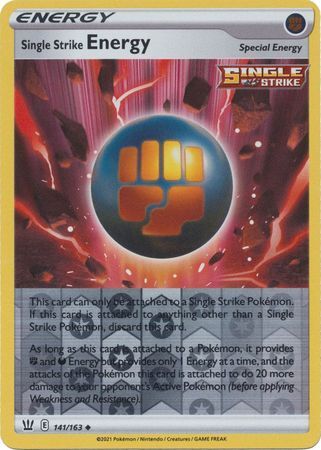 Single Strike Energy 141/163 SWSH Battle Styles Reverse Holo Uncommon Pokemon Card TCG