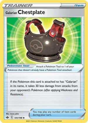 Galarian Chestplate 141/198 SWSH Chilling Reign Uncommon Pokemon Card TCG Near Mint