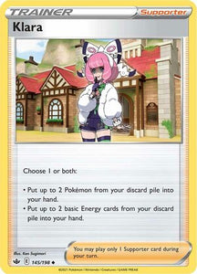 Klara 145/198 SWSH Chilling Reign Uncommon Pokemon Card TCG Near Mint